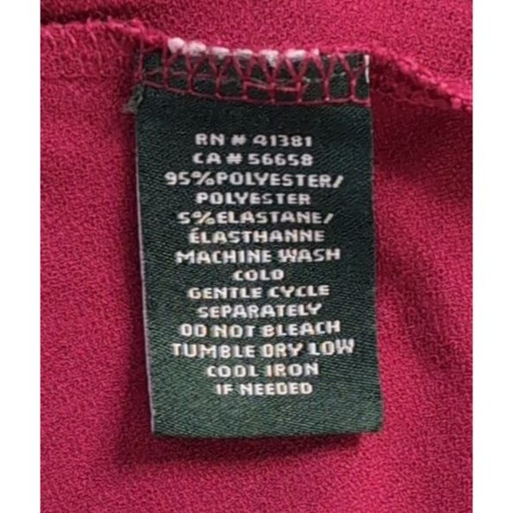 Lauren Ralph Lauren Blouse Women's Size XL Red Flowy Flare Long Sleeve Elegant - Picture 5 of 16